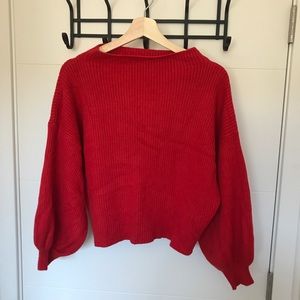 Line and Dot bell sleeve sweater